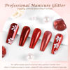Picture of Laza Chrome Nail Powder Mirror Effect Metallic Dust Holographic Glitter Glazed Manicure Decoration Reflective Pigment for DIY Gel Polish Nail Art, Resin Craft, Gifts- Red