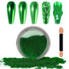 Picture of Laza Chrome Nail Powder Mirror Effect Metallic Dust Holographic Glitter Glazed Manicure Decoration Reflective Pigment for DIY Gel Polish Nail Art, Resin Craft, Gifts - Green