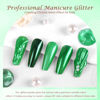Picture of Laza Chrome Nail Powder Mirror Effect Metallic Dust Holographic Glitter Glazed Manicure Decoration Reflective Pigment for DIY Gel Polish Nail Art, Resin Craft, Gifts - Green