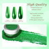 Picture of Laza Chrome Nail Powder Mirror Effect Metallic Dust Holographic Glitter Glazed Manicure Decoration Reflective Pigment for DIY Gel Polish Nail Art, Resin Craft, Gifts - Green