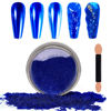 Picture of Laza Chrome Nail Powder Mirror Effect Metallic Dust Holographic Glitter Glazed Manicure Decoration Reflective Pigment for DIY Gel Polish Nail Art, Resin Craft, Gifts - Royal Blue