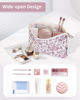 Picture of Narwey Small Makeup Bag for Purse Travel Makeup Pouch Cosmetic Bag Zipper Pouch Bags for Women (Little Dusty Pink Flower)