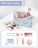 Picture of Narwey Small Makeup Bag for Purse Travel Makeup Pouch Cosmetic Bag Zipper Pouch Bags for Women (Little Blue Flower)
