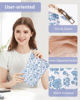 Picture of Narwey Small Makeup Bag for Purse Travel Makeup Pouch Cosmetic Bag Zipper Pouch Bags for Women (Little Blue Flower)