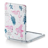 Picture of OMIRO Compact Mirror, Unique Painting PU Leather 1X/3X Magnification, Ultra Portable for Purses, 2.4" W x 3.4" L (Pink Flamingos)