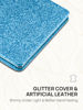 Picture of OMIRO Compact Mirror, Glitter PU Leather 1X/3X Magnification, Ultra Portable for Purses, 2.4" W x 3.4" L (Blue)