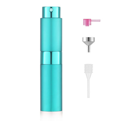 Picture of LISAPACK 8ML Atomizer Perfume Spray Bottle for Travel, Empty Refillable Cologne Dispenser, Portable Sprayer (Cyan)