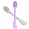 Picture of RamPula Silicone Facial Mask Applicator Face Masks Skincare Brush Facial Scrubber Double-Head Lotion Spatula Scoop for Makeup,Foundation,Cream,Lotion,Moisturizer,Gel,Peel,Mud Masks (Purple+Gray)
