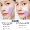Picture of RamPula Silicone Facial Mask Applicator Face Masks Skincare Brush Facial Scrubber Double-Head Lotion Spatula Scoop for Makeup,Foundation,Cream,Lotion,Moisturizer,Gel,Peel,Mud Masks (Purple+Gray)