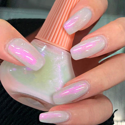 Picture of COSMOO Aurora Nail Polish, 8-Free Vegan, Shimmer Unicorn Quick Dry Nail Lacquer for Nail Art Varnish, 0.41 fl oz
