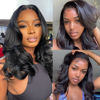 Picture of Douyin Bob Wig Human Hair 13x4 Frontal Lace Wig Body Wave HD Lace Front Wigs Human Hair Pre Plucked Glueless Bob Wigs for Women Human Hair Wigs (16 inch, Natural Black)