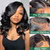 Picture of Douyin Bob Wig Human Hair 13x4 Frontal Lace Wig Body Wave HD Lace Front Wigs Human Hair Pre Plucked Glueless Bob Wigs for Women Human Hair Wigs (16 inch, Natural Black)
