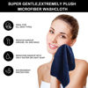 Picture of SINLAND Microfiber Facial Cloths Fast Drying Washcloth 12inch x 12inch (Pack of 2, Navy Blue)
