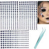 Picture of NOOEPC Black Face Gems Hair Gems, Self-Adhesive Face Jewels Eye Jewels Rhinestones 3/4/5/6 mm DIY Face Gems Stick on, Hair Body Rhinestones Gems Rave Accessories for Face Eyes Makeup Body Crafts-Black