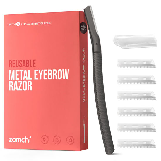 Picture of ZOMCHI Eyebrow Razor, Face Razors for Women&Men, Eyebrow Trimmer Shaper with Precision Cover,Facial Shaver with 6 Blades (Black)