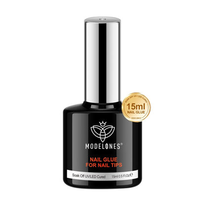 Picture of Modelones 9 in One Nail Glue Base Coat Nail Polish Set Brush On Gel Nail Glue 15ml for Rhinestone, False Nails, Base Gel, Blooming Nail Art Gel Nail Kit for Acrylic Nails U V Lamp Needed