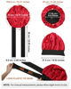 Picture of Satin Bonnet for Women Silk Bonnets for Sleeping Curly Hair Bonnet with Elastic Tie Band Reversible Double Layer Sleep Cap Hair Wrap (Black + Red)