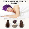 Picture of Gwabee No Heat Overnight Curls Headband to Sleep In, 70" Soft Ribbon Curl Wrap for Long Hair - 9 PCS Curling Rods Set with Bonnet, Purple
