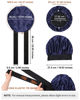 Picture of Satin Bonnet for Women Silk Bonnets for Sleeping Curly Hair Bonnet with Elastic Tie Band Reversible Double Layer Sleep Cap Hair Wrap (Black + Dark Blue)