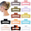 Picture of Sisiaipu 12 Pack Large Square Hair Claw Clips for Women and Girls, 4.1 x 2.1 x 1.2 inch, 12 Rubber Paint and Plastic Materials, Non-Slip Jumbo Jaw Design - Jelly