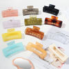 Picture of Sisiaipu 12 Pack Large Square Hair Claw Clips for Women and Girls, 4.1 x 2.1 x 1.2 inch, 12 Rubber Paint and Plastic Materials, Non-Slip Jumbo Jaw Design - Jelly
