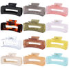 Picture of Sisiaipu 12 Pack Large Square Hair Claw Clips for Women and Girls, 4.1 x 2.1 x 1.2 inch, 12 Rubber Paint and Plastic Materials, Non-Slip Jumbo Jaw Design - Jelly