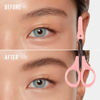 Picture of 4" Curved Craft Scissors Stainless Steel Unisex Eyebrow Kit Eyebrow Scissors, Slant Tweezers And Eyebrow Brush for Eyebrow Eyelash Extensions (Pink Set)