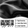 Picture of 2Pack Bonnets for Black Women Braid Bonnet, Large Long Bonnet Satin Bonnet for Braids,Black Women Silk Bonnet with Stretchy Tie Band Braid Bonnet for Sleeping Extra Long (Black & Purple Pattern)