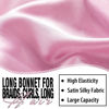 Picture of 2Pack Bonnets for Black Women Braid Bonnet, Large Long Bonnet Satin Bonnet for Braids,Black Women Silk Bonnet with Stretchy Tie Band Braid Bonnet for Sleeping Extra Long (Pink &Black Dark Pattern