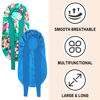 Picture of 2Pcs Bonnets for Black Women Braid Bonnet, Large Long Bonnet Satin Bonnet for Braids,Black Women Silk Bonnet with Stretchy Tie Band Braid Bonnet for Sleeping Extra Long (Blue&Printing Flower) Purple
