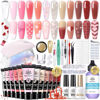 Picture of BORN PRETTY Poly Extension Gel Kit-12 Colors Extension Nail Gel Kit Nude Clear Jelly Pink All-In-1 Kit Builder Glue Gel with Nail Lamp Base Top Coat Set Nail Forms French Manicure Ideal Gifts