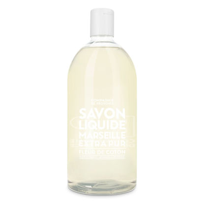 Picture of Compagnie de Provence Savon de Marseille Extra Pure Liquid Soap - Cotton Flower - 33.8 fl oz Plastic Bottle Refill