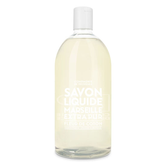Picture of Compagnie de Provence Savon de Marseille Extra Pure Liquid Soap - Cotton Flower - 33.8 fl oz Plastic Bottle Refill