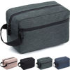 Picture of FUNSEED Travel Toiletry Bag for Women and Men, Water-resistant Shaving Bag for Toiletries Accessories, Foldable Storage Bags with Divider and Handle for Cosmetics Toiletries Brushes Tools (Gray)