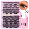 Picture of Focipeysa Eyelash Extension Kit D Curl Lash Clusters 280pcs DIY Lash Extension Kit 40D Individual Lashes with Lash Bond and Seal Lash Applicator DIY Lashes Kit for Individual Eyelashes Beginners