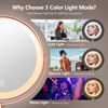 Picture of 10X Large Lighted Makeup Mirror, Rechargeable 8" Height Adjustable Vanity Mirror, 1x/10x Magnifying Mirror with 3 Color, Brightness Adjustable, 360° Rotation Double Sided Mirror, Ideal Gift(Rose Gold)