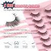 Picture of Natural Lashes Eyelashes Wispy 12mm False Lashes Soft Strip Lashes 3D Volume Eyelashes Thin Cotton Band Natural Eye Lashes C Curl Eyelashes Siligli Lash Pack 7 Pair