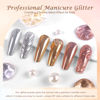 Picture of Laza 3 Colors Chrome Nail Powder Mirror Effect Metallic Dust Holographic Glitter Glazed Manicure Decoration Reflective Pigment for DIY Gel Polish Nail Art, Resin Craft, Gifts - Rose Moonlight