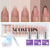 Picture of BTArtboxnails XCOATTIPS French Gel Nails - Skin Tones French Tip Press on Nails, Medium Almond Nail Tips with Nail Gel, French Protecting Duo, Nail Lamp, All in One Fake Nail Valentines Day Gifts