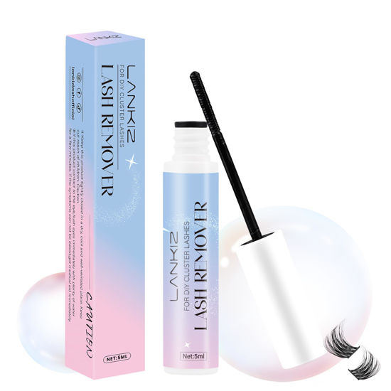 Picture of LANKIZ Lash Remover for Cluster Lashes, Lash Clusters Glue Remover, Bond & Seal Lash Glue Remover, Gentle Eyelash Glue Cleanser for Individual Lashes and Wispy False Lashes, DIY Lash Extension
