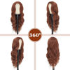 Picture of NAYOO Long Auburn Wavy Wig for Women 26 Inch Middle Part Curly Wavy Wig Natural Looking Synthetic Heat Resistant Fiber Wig for Daily Party Use (Auburn)