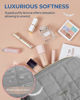 Picture of BAGSMART Makeup Bag Travel Toiletry Bag, Puffy Padded Make Up Bags for Women Makeup Organizer Case, Wide-open Pouch Purse Travel Essentials Toiletries Accessories Brushes, Gray