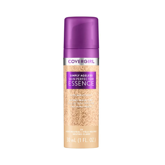 Picture of Covergirl Simply Ageless Skin Perfector Essence Foundation, 25 Light-Neutral, Tinted Skincare Makeup Hybrid, Sheer Tint, Radiant Finish, Glowy Finish, Vegan Formula, 1.0oz