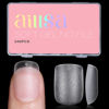 Picture of AILLSA Extra Short Square Nail Tips Gel XS Nails Tips Acrylic Press On Squoval Nail Tips 240 PCS False Full Cover Matte Nail Tips Kit 15 Sizes with Storage Box for Valentine's Day