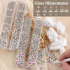 Picture of Colorful Face Gems with Makeup Glue, 2.4-6mm AB+Clear Glass Round Flatback Crystal + 2-5mm Resin Rhinestones for Eye Hair Makeup Body Art Manicure DIY Crafts with Dot-Brush Pen, Pickup Tools