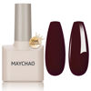 Picture of MAYCHAO 15ML Gel Nail Polish 1Pc Dark Red Gel Polish Soak Off UV LED Nail Polish Nail Art Starter Manicure Salon DIY at Home, 0.5 OZ