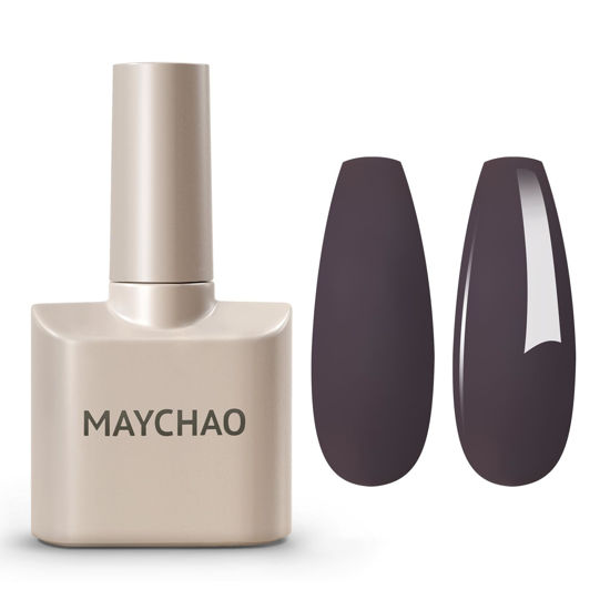 Picture of MAYCHAO 15ML Gel Nail Polish 1Pc Dark Reddish Purple Gel Polish Soak Off UV LED Nail Polish Nail Art Starter Manicure Salon DIY at Home, 0.5 OZ