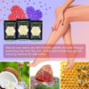 Picture of Wax Beads for Hair Removal 10.5 oz (300 g), Auperwel Hard Wax Beads for Sensitive Skin Brazilian, Face, Bikini, Eyebrow, Legs, Painless Waxing Beads for Women Men, 3 packs Wax Kit with 10 Wax Sticks