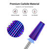 Picture of MelodySusie Professional 5 in 1 Nail Drill Bits, 3/32'' Carbide Tungsten Multi-function Bits, Suitable for Manicure Pedicure Cuticle Gel Polishing, Technicians Bits, Purple, Series Bit-M, Medium
