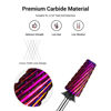 Picture of MelodySusie Professional 5 in 1 Nail Drill Bits, 3/32'' Carbide Tungsten Multi-function Bits, Suitable for Manicure Pedicure Cuticle Gel Polishing, Technicians Bits, Purple, Series Bit-M,Extra Coarse